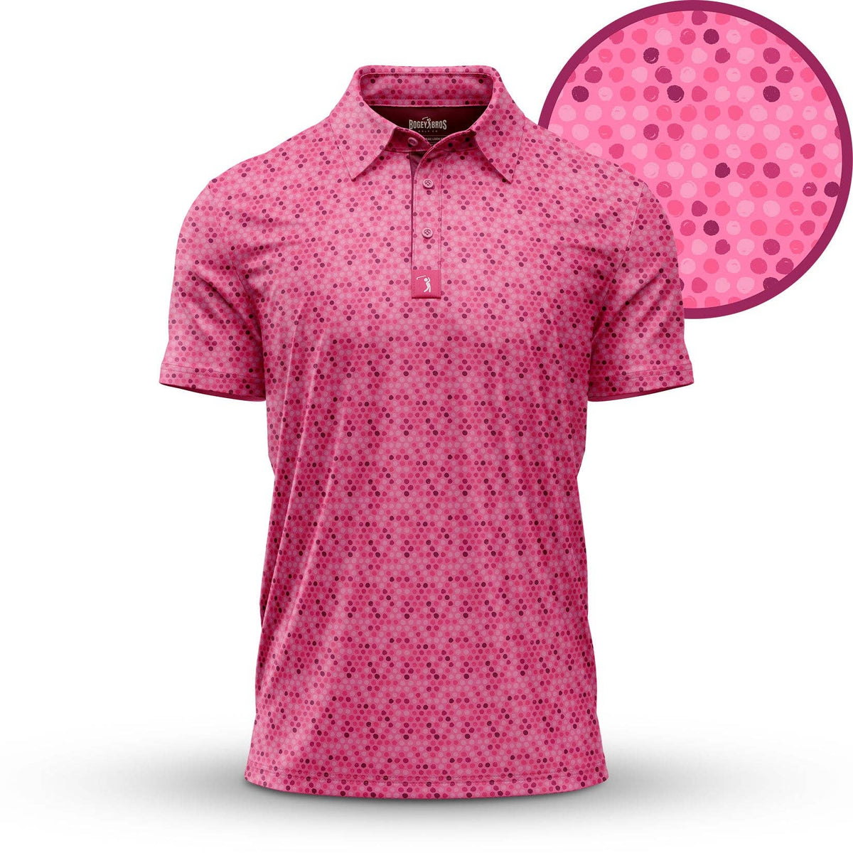 Dots - Pink - Polo — XL