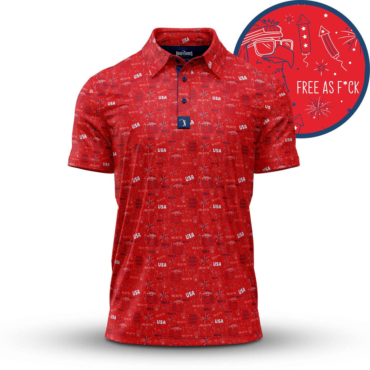 'Merica - Red - Polo — XL