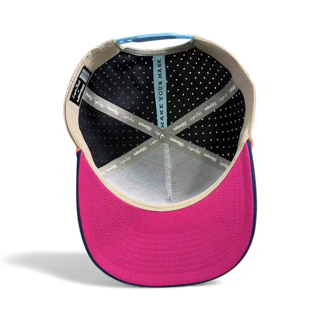 Tiki Bear Golf Hat | Snapback Cap | Built-in Magnetic Ball Marker Holder + Marker Included | Adjustable Multicolor