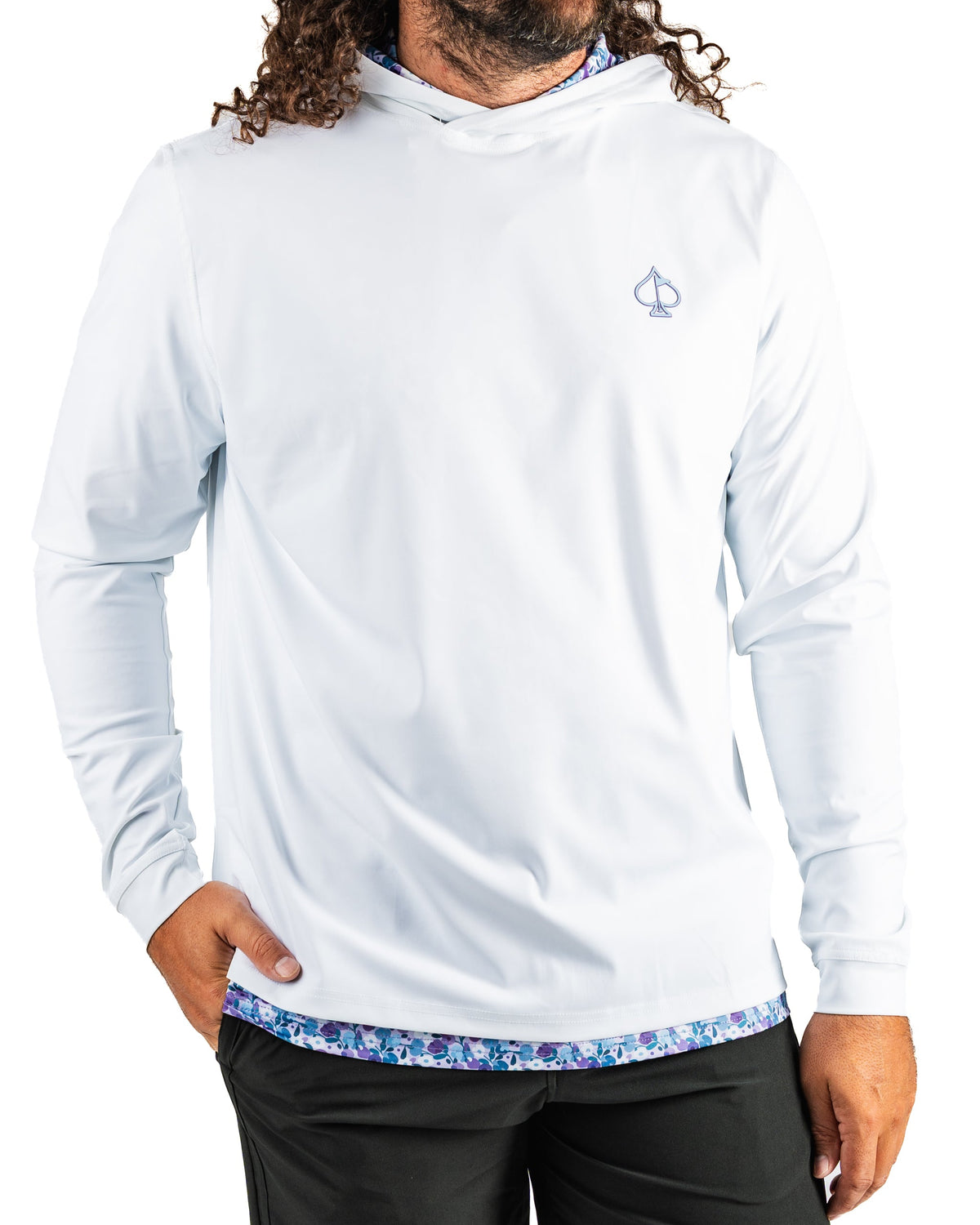 White Petals Performance Hoodie by Pins & Aces